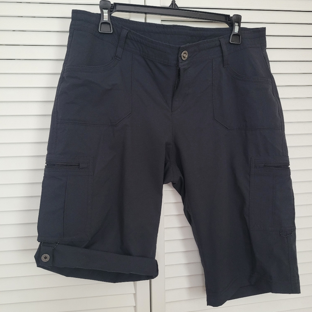 Kuhl Womens Size 12 Black Horizn Convertible Bermuda Cargo Shorts Outdoor Hiking